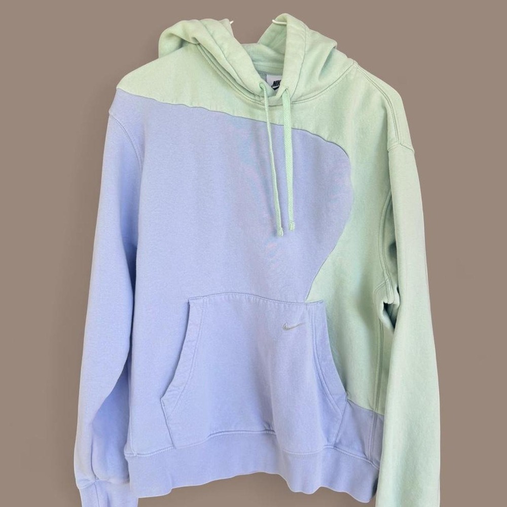 Nike Pastel Colorblock Hoodie Womens Medium Mint Lavender Oversized Y2K Pullover